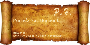 Perhócs Herbert névjegykártya